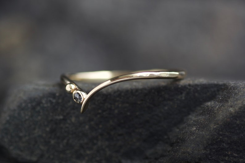 Organic Salt and Pepper Diamond Chevron Ring Organic Salt and Pepper Diamond V Shape Ring. Organic Salt and Pepper Diamond Wave Ring
