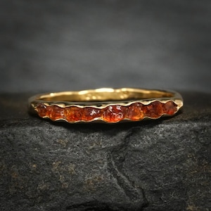 Raw Citrine Band Ring. Silver Rustic Organic Alternative Rough Raw Uncut Natural Yellow Orange Citrine Crystal Gemstone Wedding Band Ring