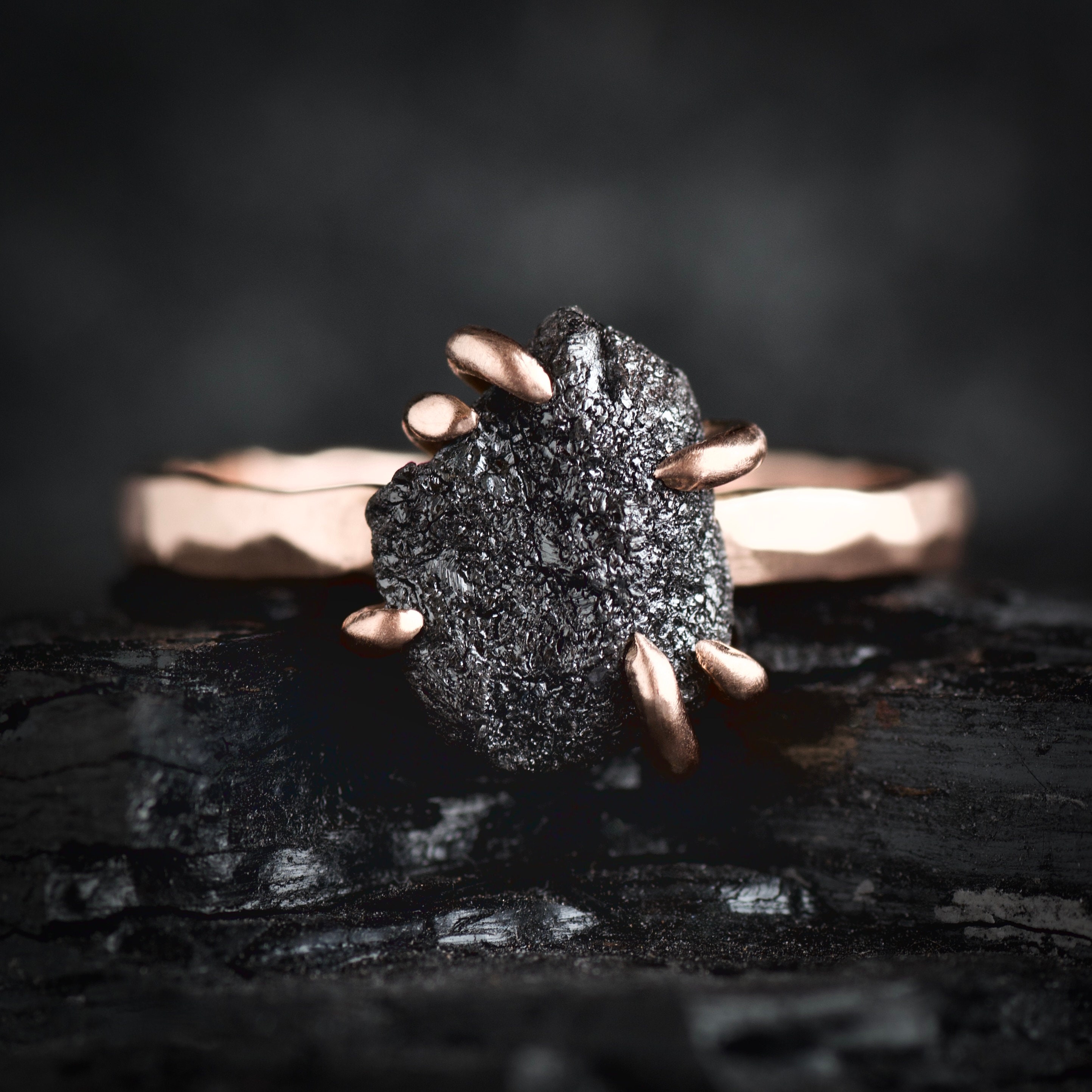 Rough black diamond ring discount