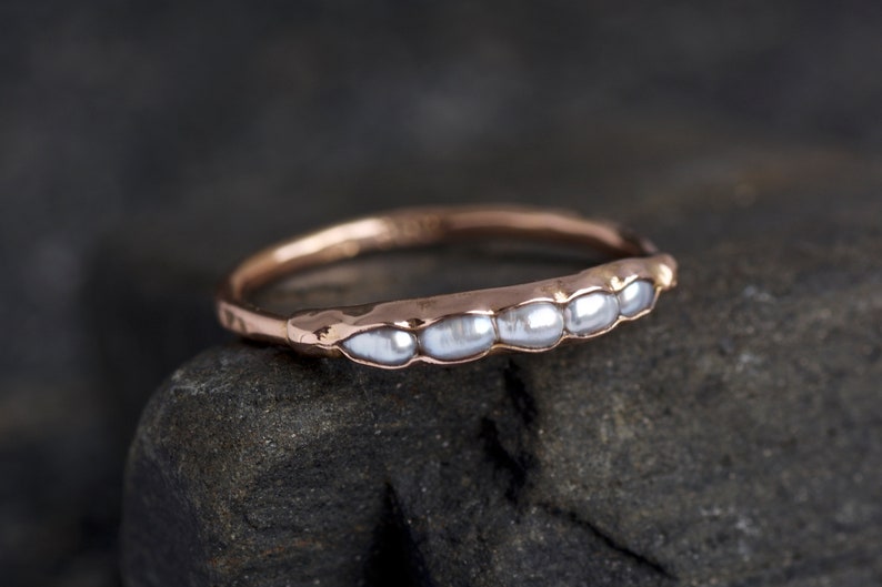 White Freshwater Pearl Band Ring. Freshwater Pearl Ring Pearl Band Ring Pearl Ring Pearl Band