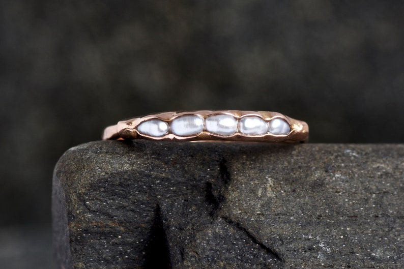 White Freshwater Pearl Band Ring. Freshwater Pearl Ring Pearl Band Ring Pearl Ring Pearl Band