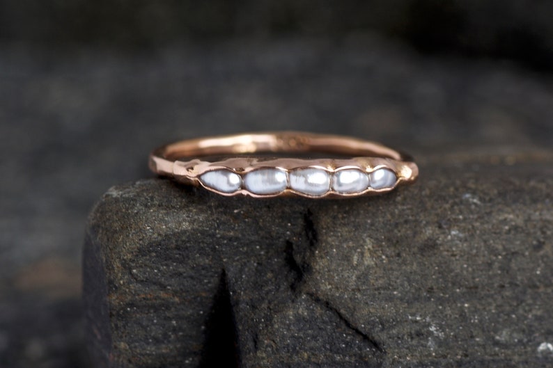 White Freshwater Pearl Band Ring. Freshwater Pearl Ring Pearl Band Ring Pearl Ring Pearl Band