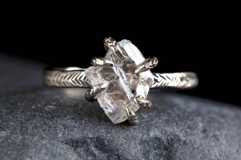 Raw Salt and Pepper Diamond Ring image 2