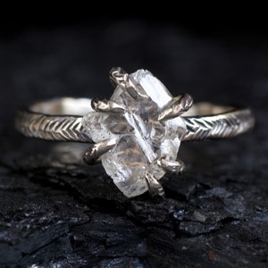 Raw Salt and Pepper Diamond Ring image 1