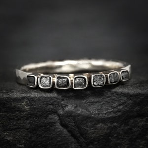 Raw Black Cube Diamond Ring. Raw Diamond Wedding Band. Raw Diamond Ring. Square Diamond Ring. Black Diamond Ring. Black Diamond Ring