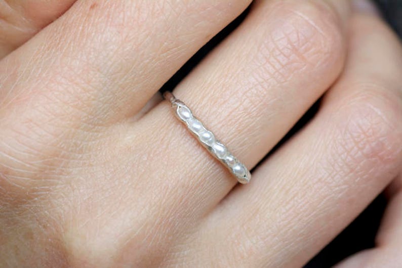 White Freshwater Pearl Band Ring. Freshwater Pearl Ring Pearl Band Ring Pearl Ring Pearl Band