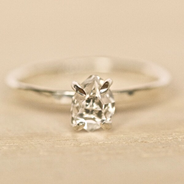 Solid 14k or 18k Gold Herkimer Diamond Ring. Herkimer Ring. Herkimer Diamond Ring. Herkimer Diamond Engagement Ring.Solid Gold Herkimer Ring