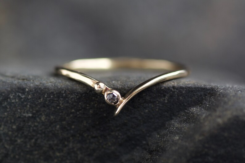 Organic Salt and Pepper Diamond Chevron Ring Organic Salt and Pepper Diamond V Shape Ring. Organic Salt and Pepper Diamond Wave Ring