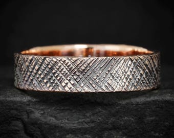 Textured Gold Wedding Band Ring. Stackable Patterned Band Rings. Patterned Band Ring. Wide Patterned Band Ring. Slim Patterned Band Ring