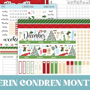 DECEMBER maandelijkse kitstickers voor 7 x 9 Erin Condren planners.  "Oh wat leuk" || ECM-OWF
