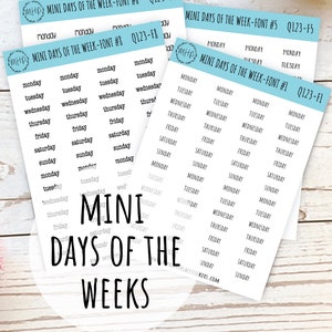  Mini Clear Day of The Week Stickers, 364 stickers, 52 weeks,  Black Font Lettering, Modern Functional Planning Stickers, Clear Removable  Waterproof Planner Stickers, Bujo Journal Stickers : Handmade Products