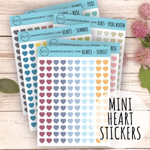 8mm Tiny Heart Stickers, Vinyl RED HEARTS, 8mm Hearts, Planner Stickers,  Vinyl Stickers 