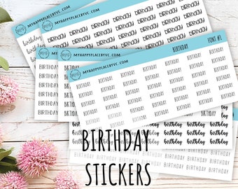 Script BIRTHDAY Stickers|| T314