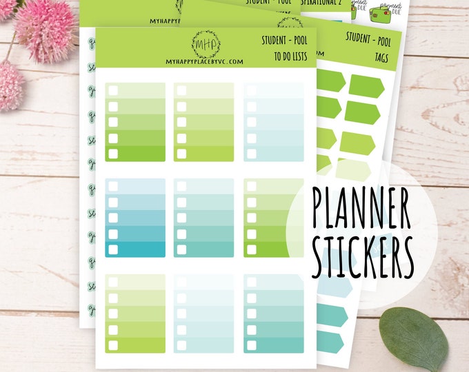 Planner Stickers || "POOL COLLECTION"  || Add On Stickers for Planners, Organizers and Bullet Journals || Decorative Stickers