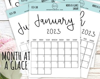 Month at a Glance Stickers for Planners, Organizers and Bullet Journals.Stickers for Planners || H524