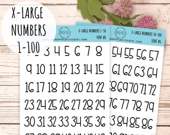 X-Large Number Stickers  1 - 100. Planner Stickers. 100 Envelope Challenge || F752