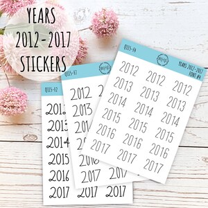 2012 - Pegatinas del año 2017 para planificadores // Q115
