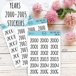 2000 - 2005 Pegatinas del año para planificadores // Q113