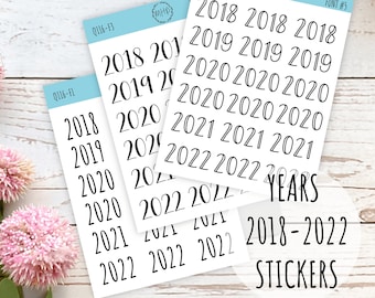 2018 - 2022 Year Stickers for Planners || Q116