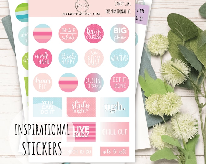 Inspirational Quote Planner Stickers for College Planner, Teacher Planners and Bullet Journals || F702