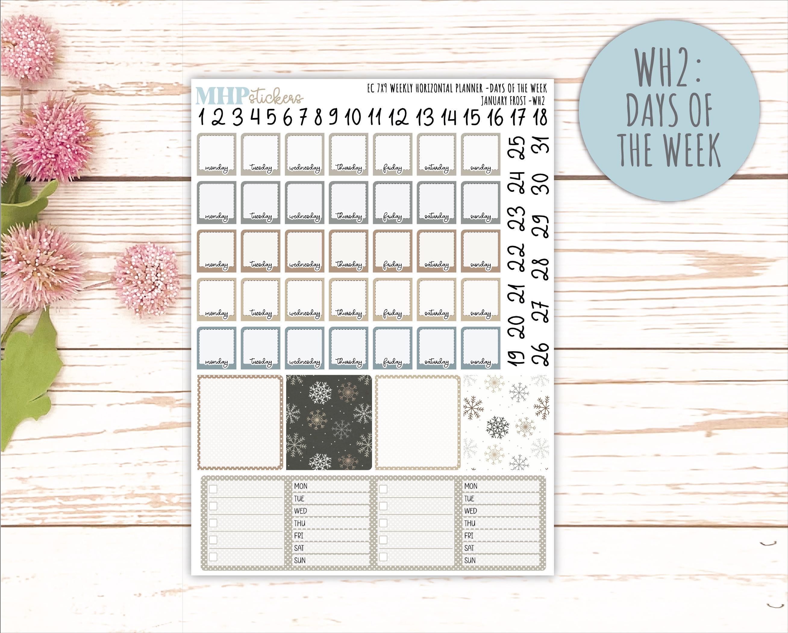 JANUARY Weekly Horizontal Planning Kit for 7x9 Erin Condren Planners ...