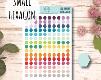 Small Hexagon Planner Stickers. Stickers for Planners, Bullet Journals and Organizers. Bullet Point Stickers || H576