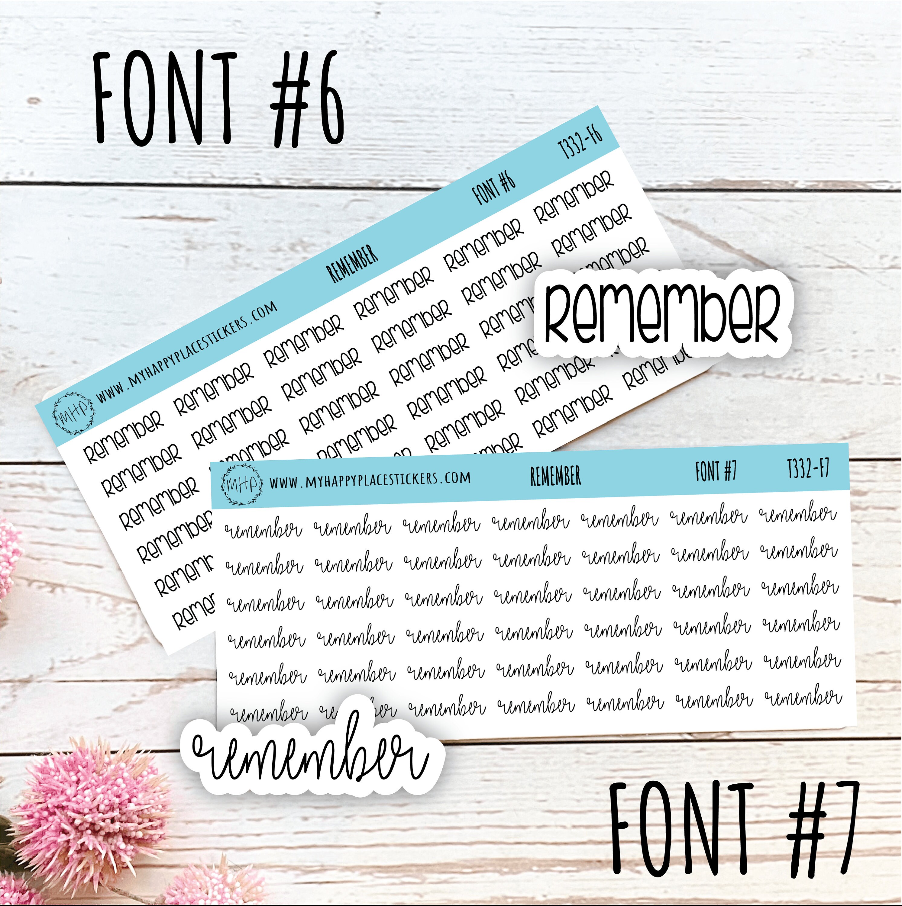 Script REMEMBER Stickers for Planner| T332 - Etsy