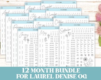 Minimalist Stickers for the Large Nancy & Anne Laurel Denise Planners.  || LD-OG