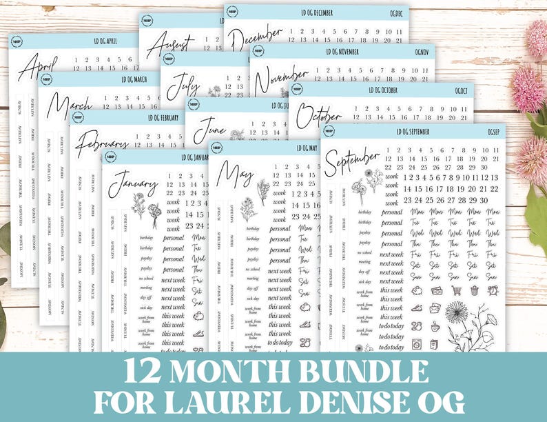 Minimalist Stickers for the Large Nancy & Anne Laurel Denise Planners ...