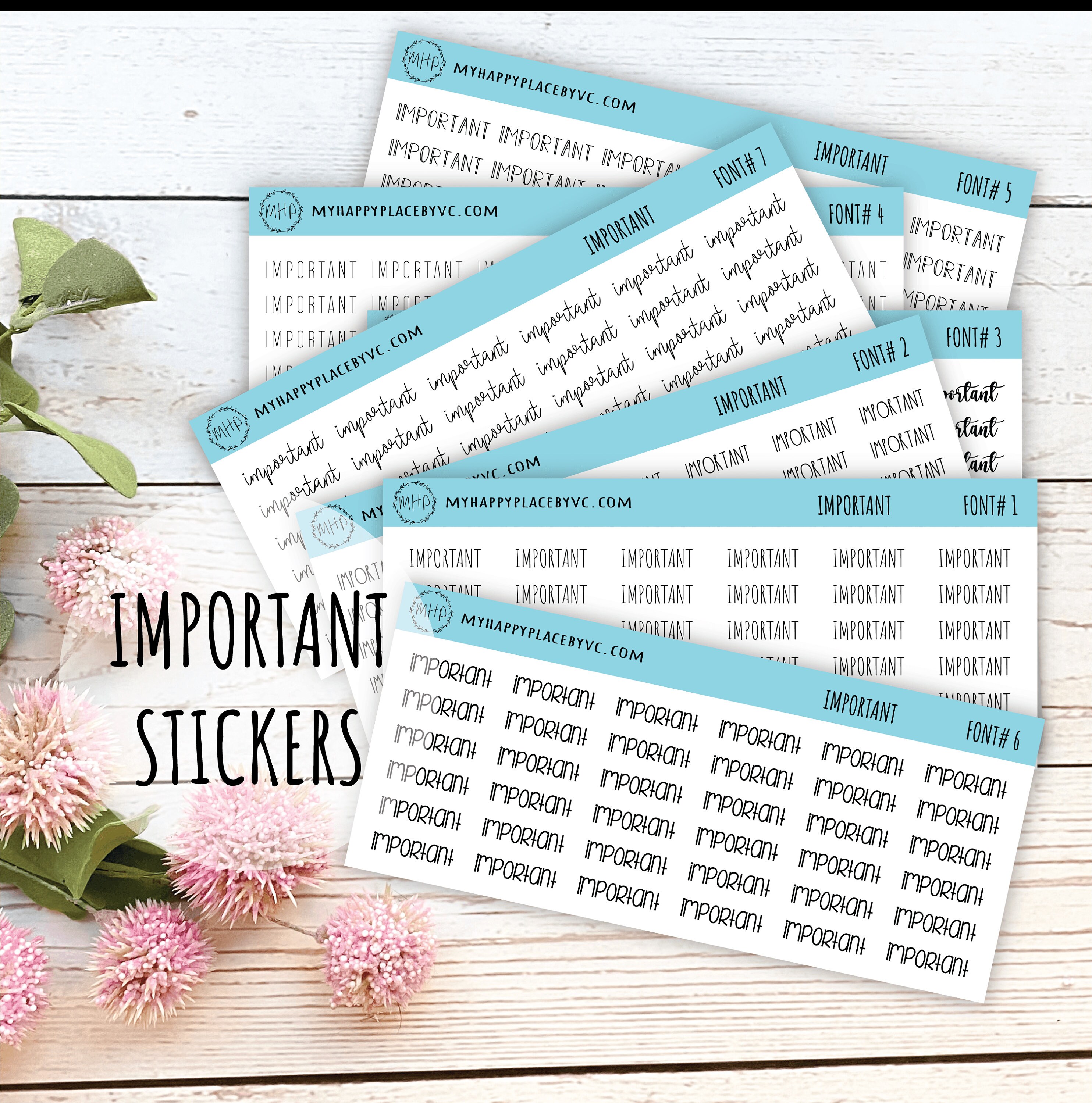 Script IMPORTANT Planner Stickers  || T310