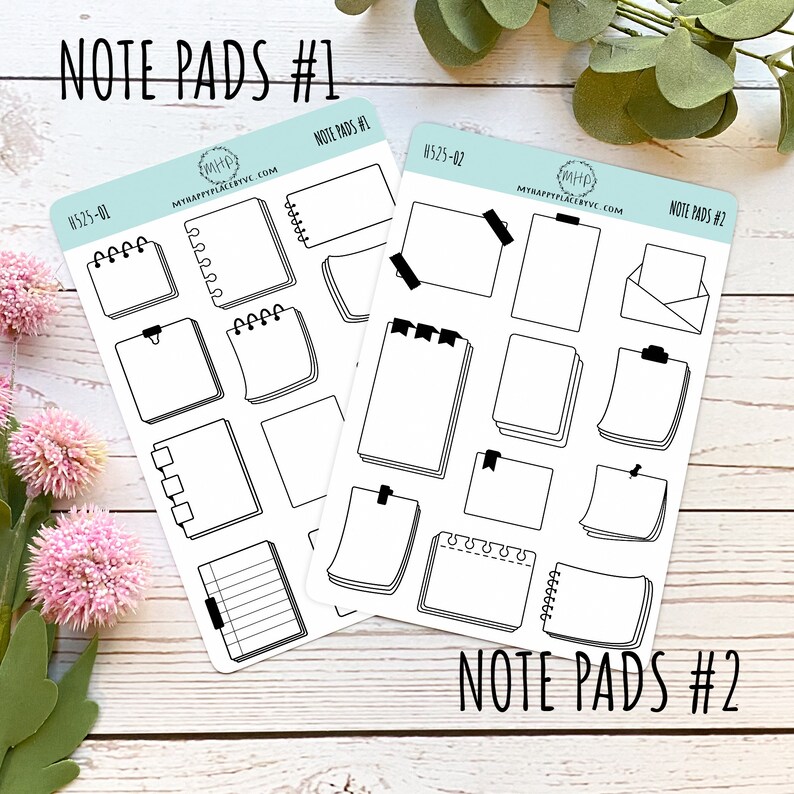 Note Pads Stickers for Planners, Organizers and Bullet Journals ...