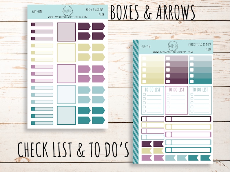 Weekly Kit Sheets "plum" Stickers for 7X9 Planners and Bullet Journals ...