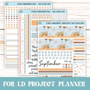 SEPTEMBER  Stickers for   The Rose Large Laurel Denise Planner (Formerly Project Planner) &quot;Back to School&quot;  || LD409BT