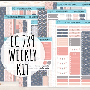 Erin Condren 7x9 Weekly Planning Kit. AUGUST "Boho Rainbow" Planner Stickers || BR-W