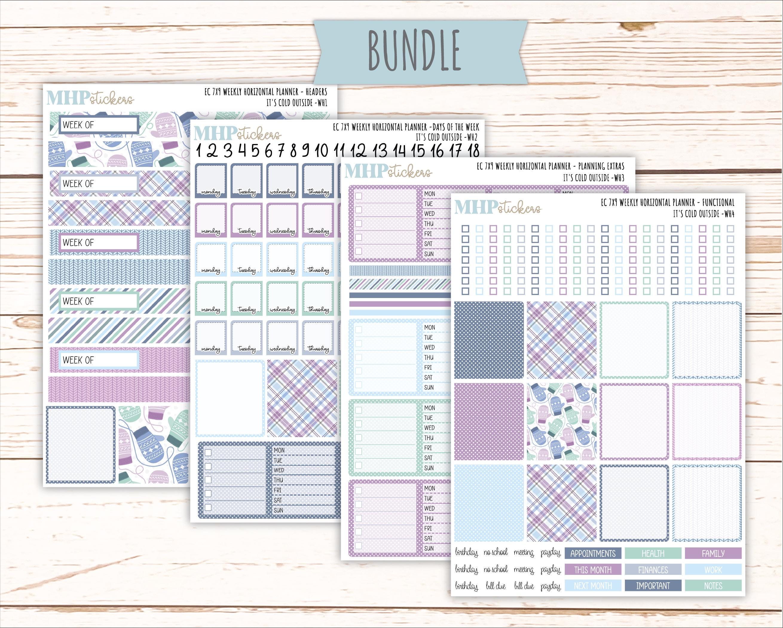 JANUARY Weekly Horizontal Planning Kit for 7x9 Erin Condren Planners ...