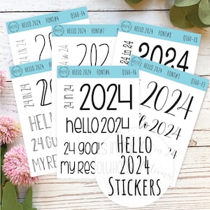 Bonjour 2024 Stickers. Objectifs 2024 et autocollants de résolution || Q160