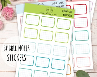 Bubble Notes Stickers for Planners and Bullet Journals || F714
