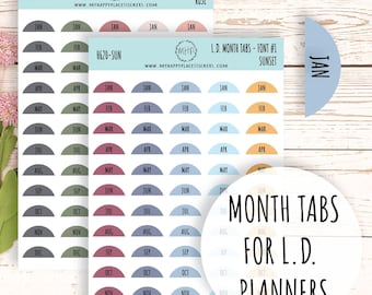 Abbreviated Month Tabs for Laurel Denise Large size Planners 2024 || H620