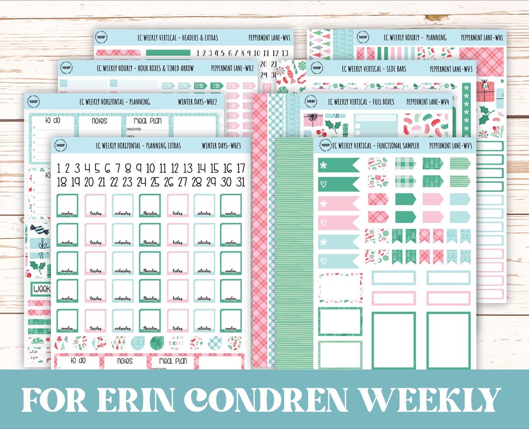 DECEMBER Weekly Planning Kits for 7x9 Erin Condren Planners ...