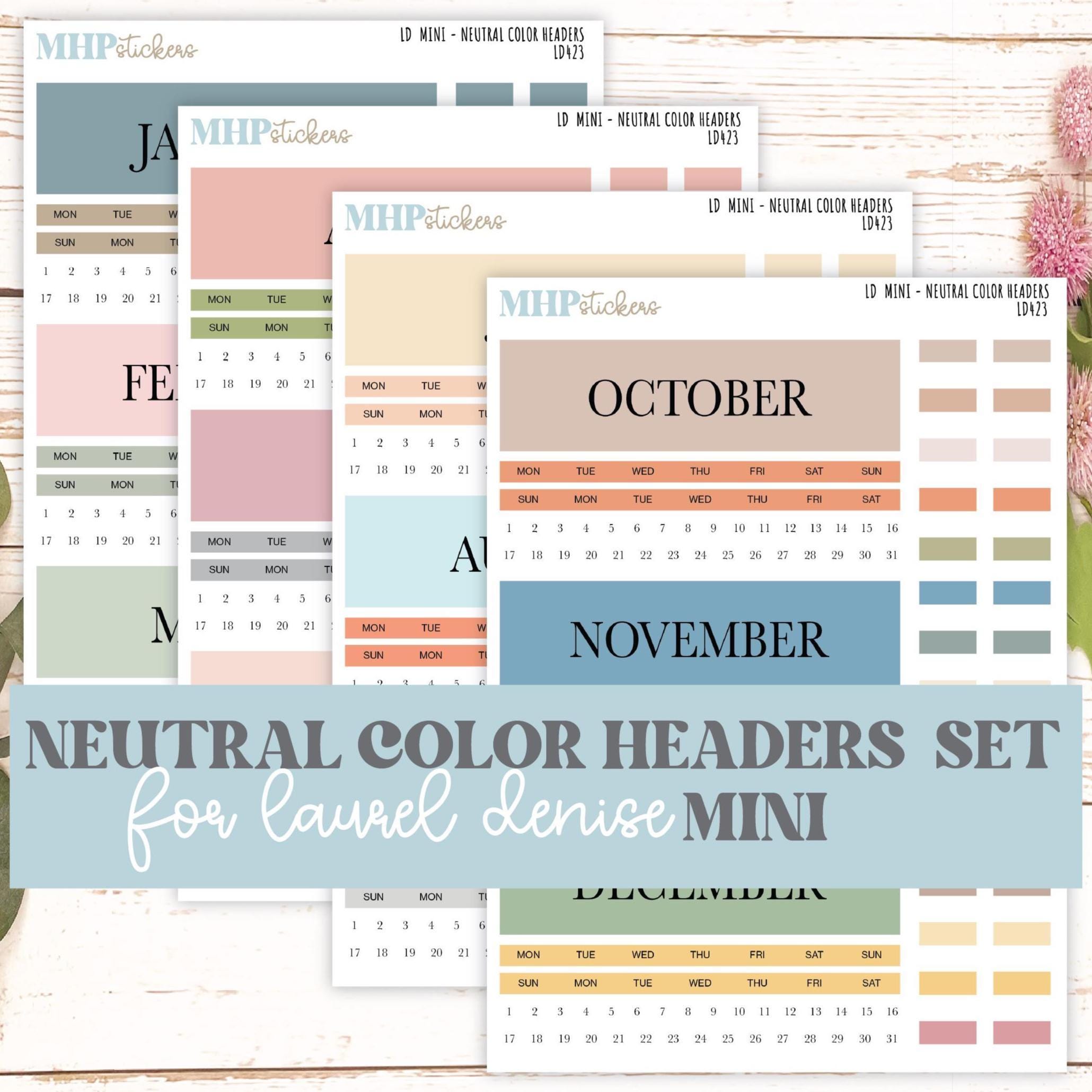 2025 Neutral Collection Monthly Headers Set for the Small Nancy & Anne ...