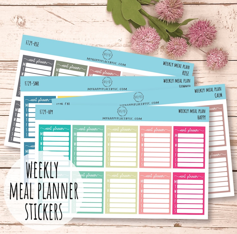 Weekly Meal Plan Stickers for Bullet Journals and Planners || F729 - Etsy