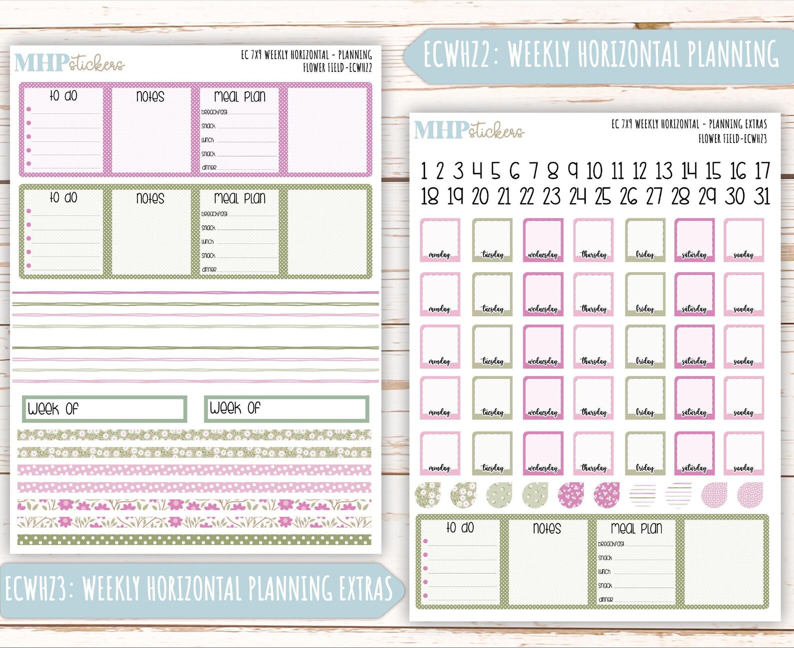 APRIL Weekly Planning Kits for 7x9 Erin Condren Planners. "flower ...