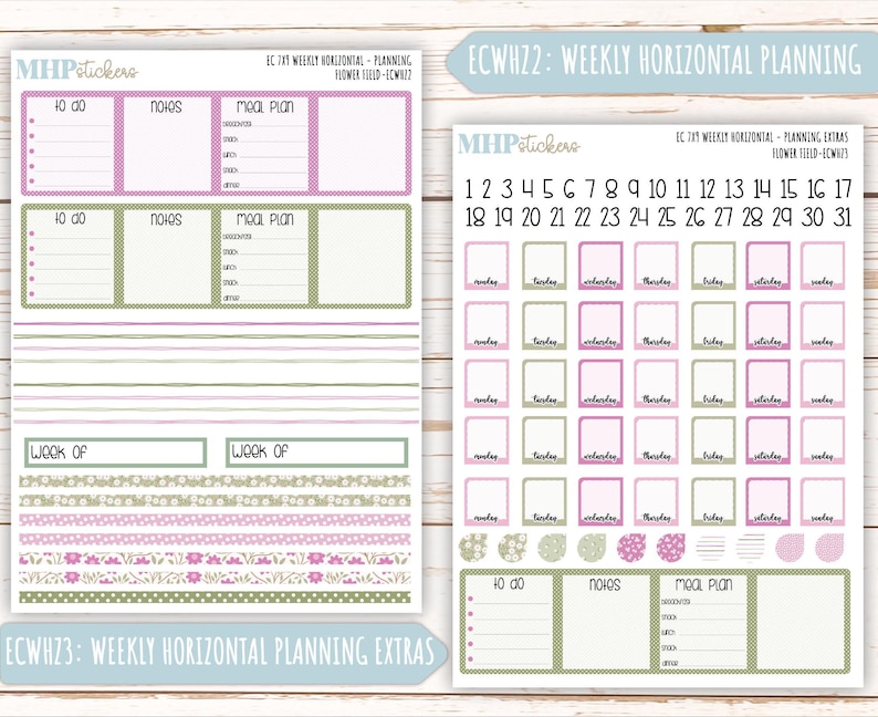 APRIL Weekly Planning Kits for 7x9 Erin Condren Planners. "flower ...