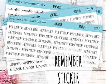 Script REMEMBER Stickers for Planner| T332