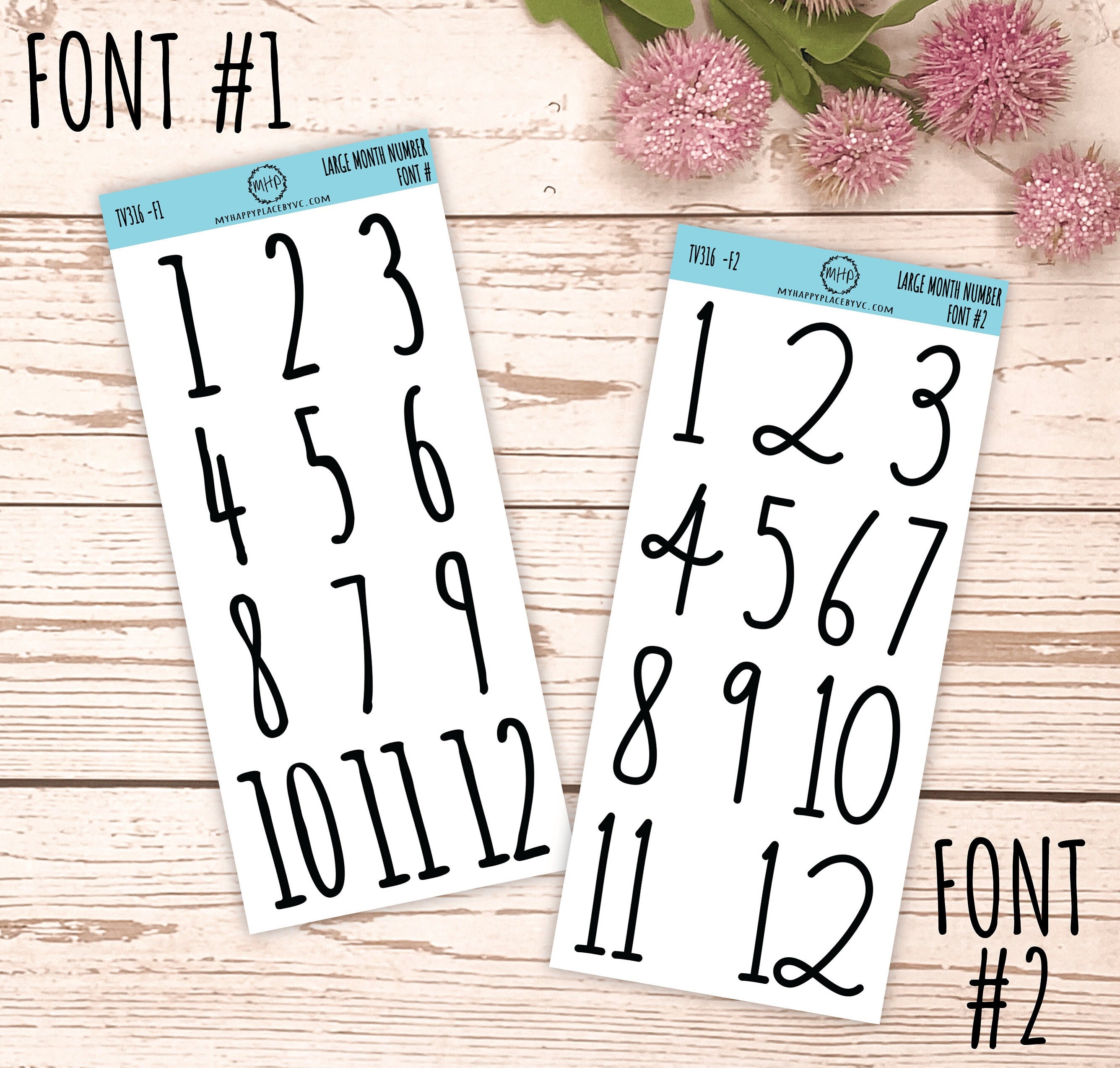 Months, Days, and Number Stickers for Planners, Organizers and Bullet  Journals || T331