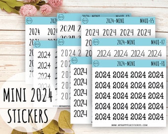 Mini 2024 Year Stickers for Bullet Journals and Planners || M408