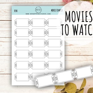 Movies to Watch Sticker für Bullet Journals. Sticker für den Planer und Organizer. Gekritzel Aufkleber || H540
