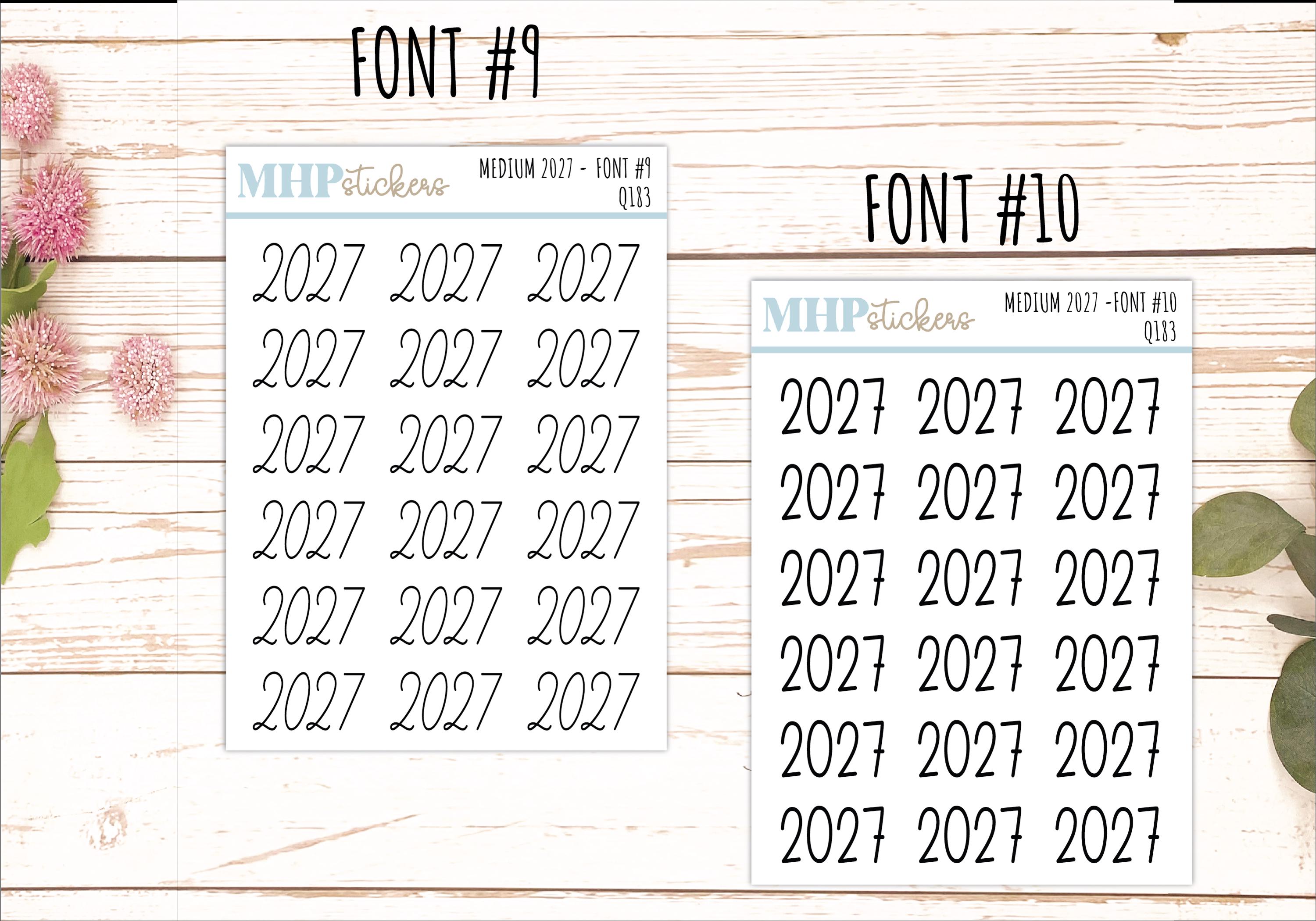 2027 Medium Year Stickers for Planners || Q183 - Etsy