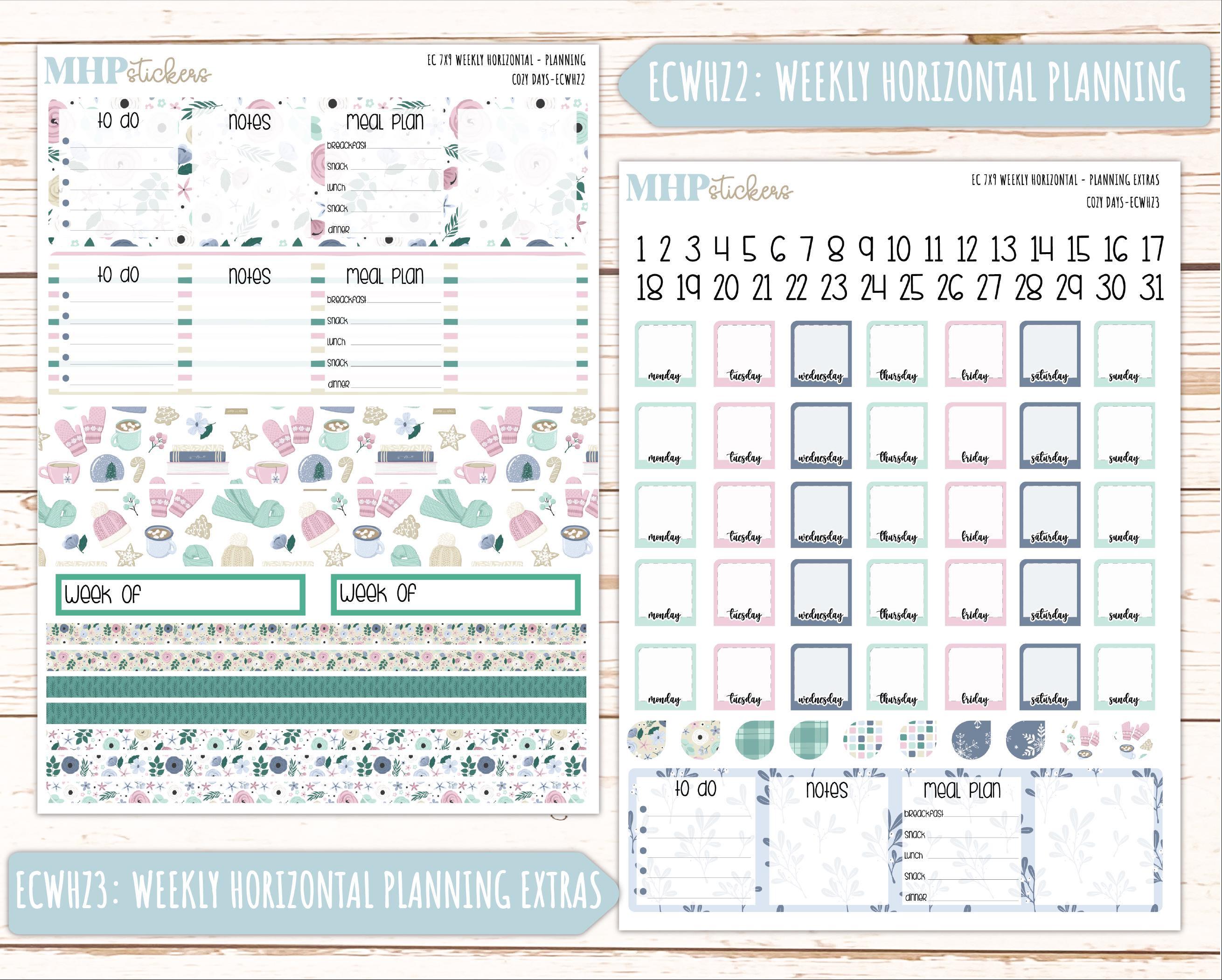 JANUARY Weekly Planning Kits for 7x9 Erin Condren Planners. "cozy Days ...