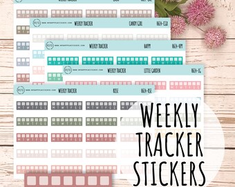 Weekly Tracker Stickers. Planner Stickers  || H614